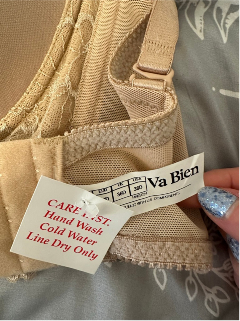 NWT Women's Va Bien-884 Plunge Basque Underwire Bra 36D Beige - Picture 8 of 11